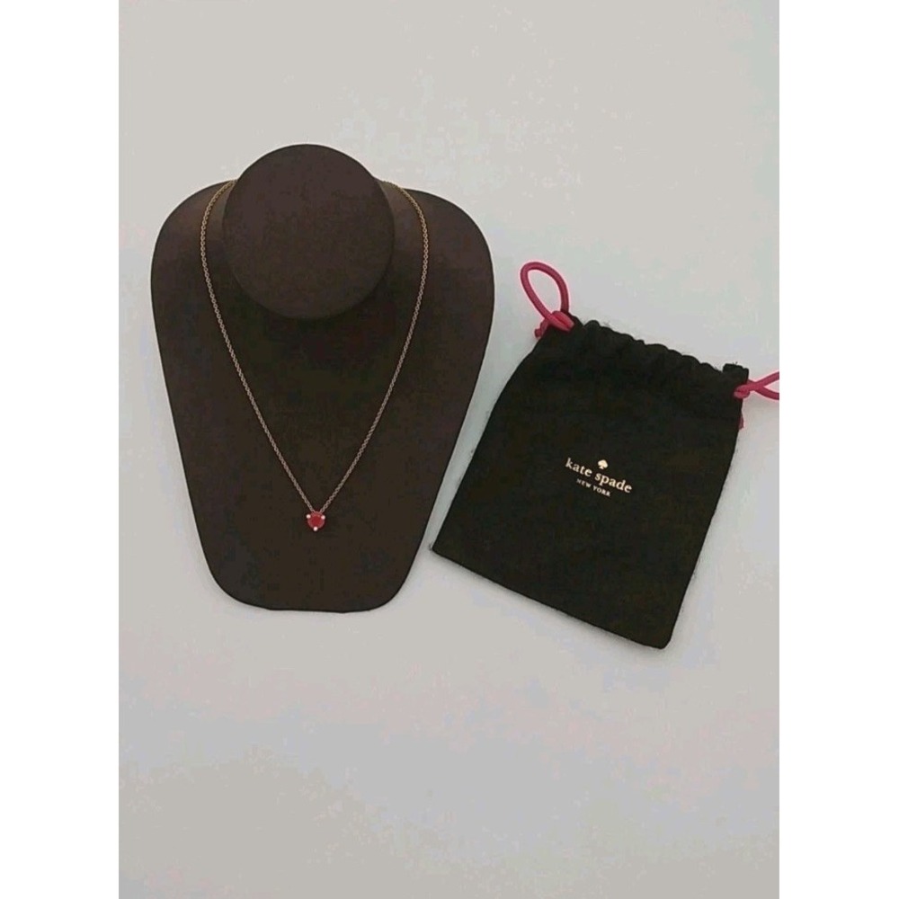 Kate Spade Rise and Shine Mini Pendant in Watermelon Pink with Gold Plated Chain